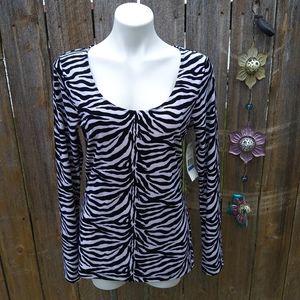 NWT KAREN KANE scoop neck velvet top